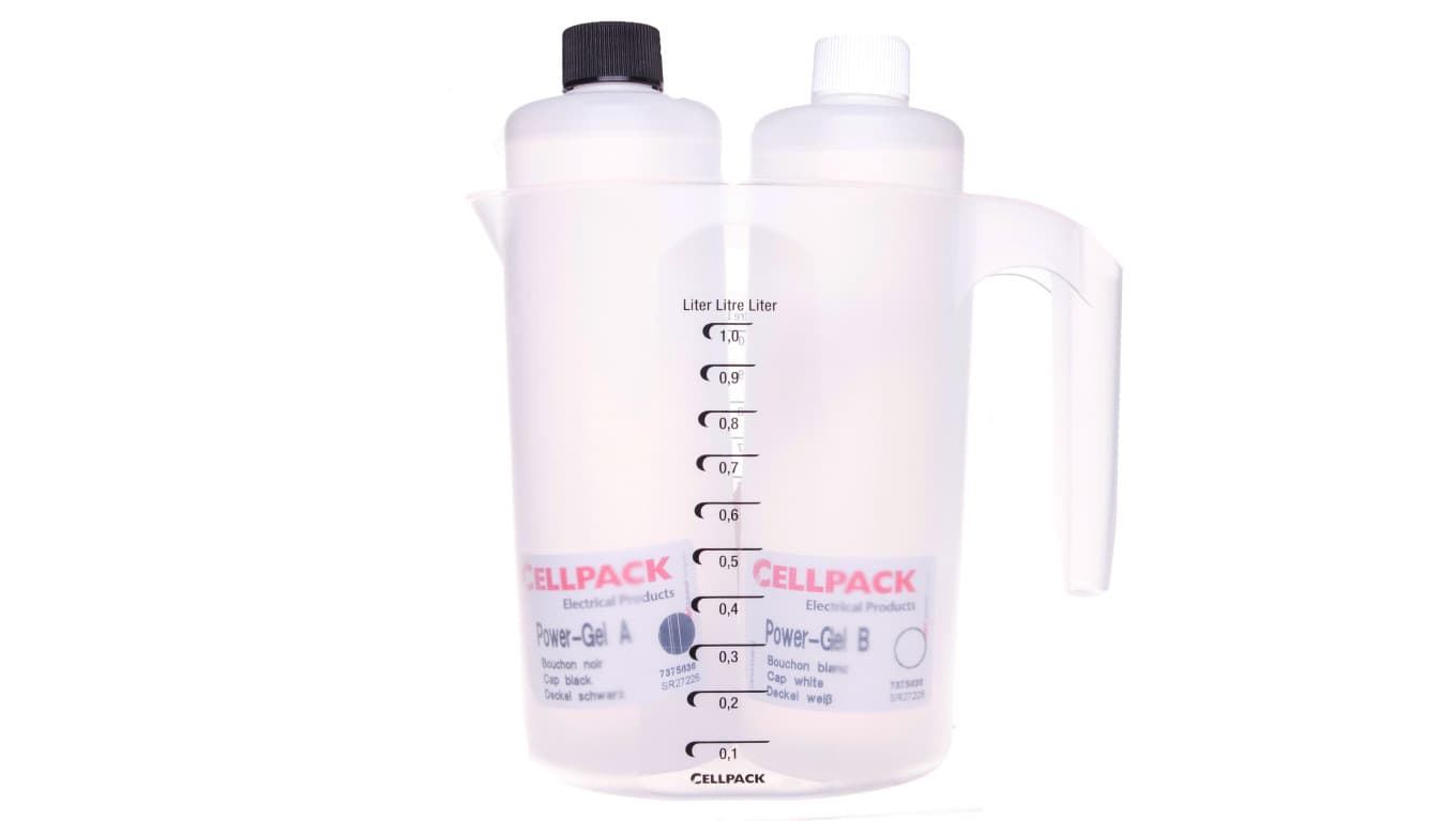 Dwuskładnikowy żel w butelkach, z pojemnikiem i mieszadłem, POWER GEL 1000ml, 335121