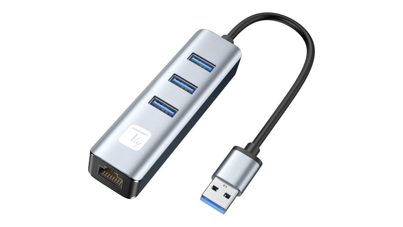 karta sieciowa adapter USB-A 3.0 Gigabit RJ45 Hub 3x USB IDATA USB-ETGIGA3AA
