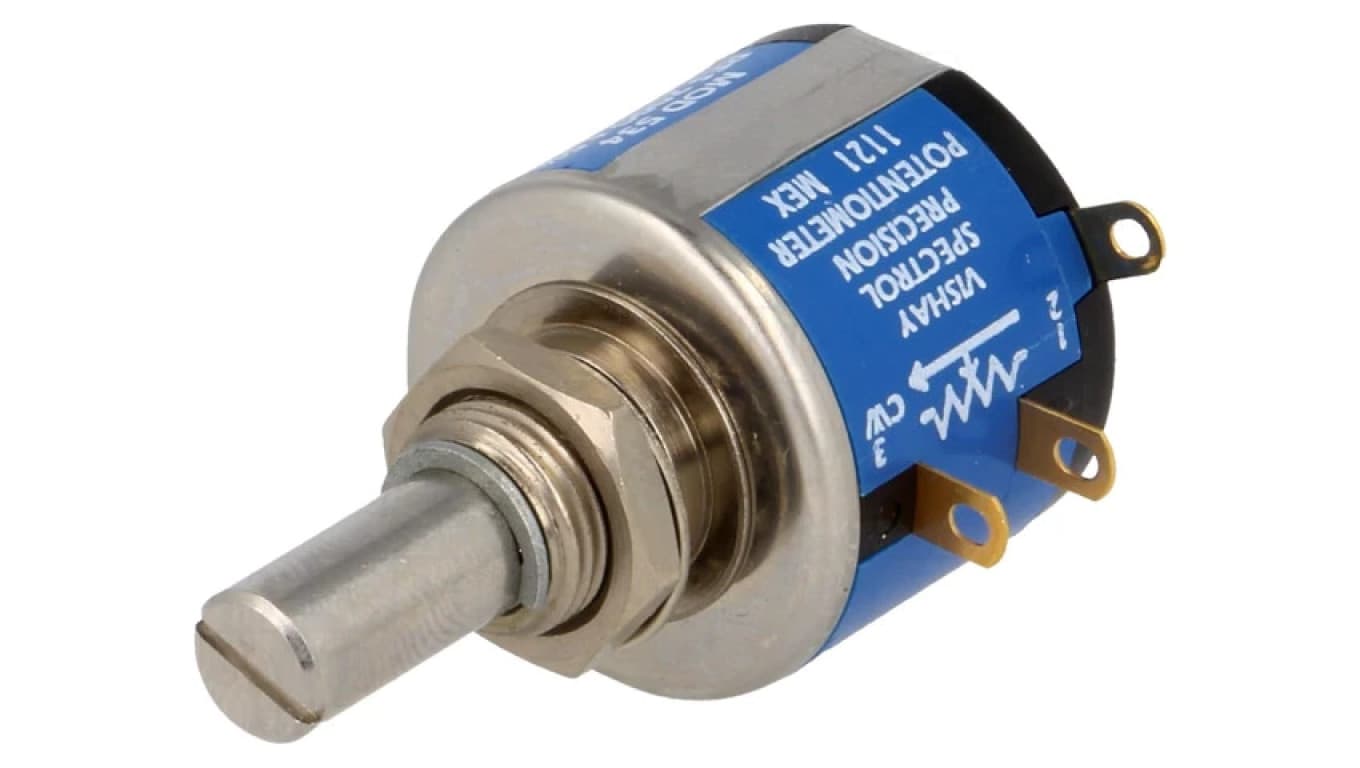 534-200R Potencjometr osiowy wieloobrotowy 200 2W 5 6,35mm drutowy