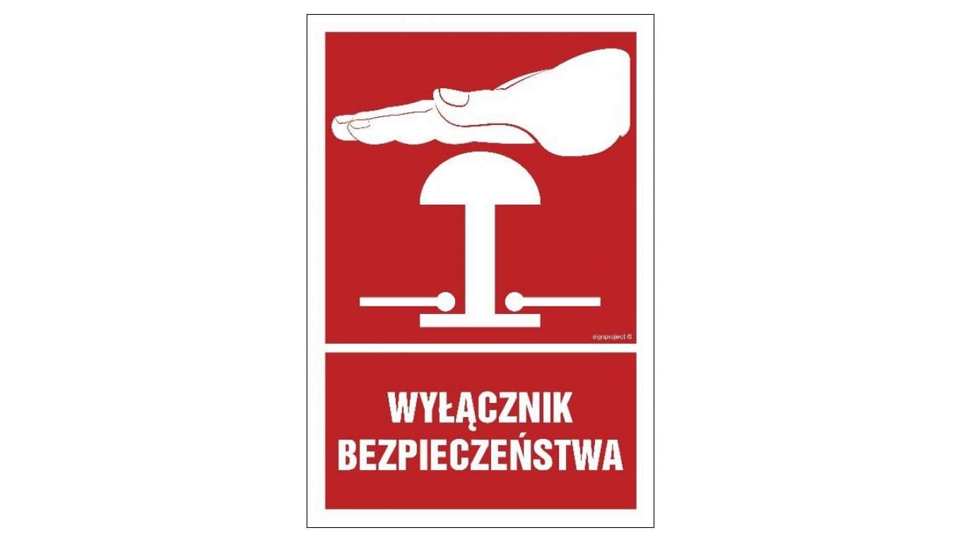 ZNAK - BC142 Wyłącznik bezpieczeństwa 35 x 52,5 cm FS - Folia samoprzylepna foto.