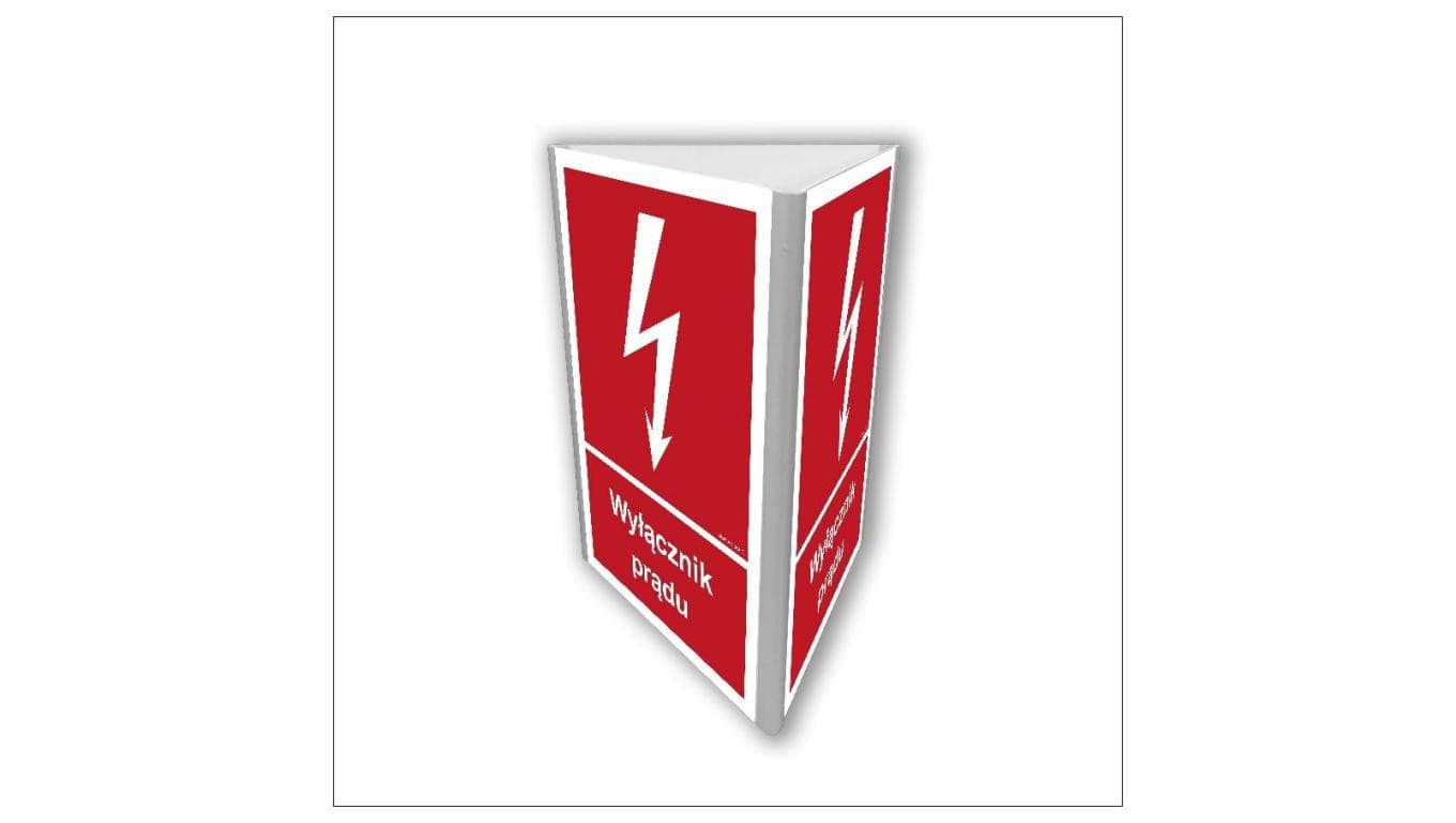 ZNAK - BC807 Wyłącznik prądu (3D dościenny) 10 x 15 cm PN - Płyta 1mm