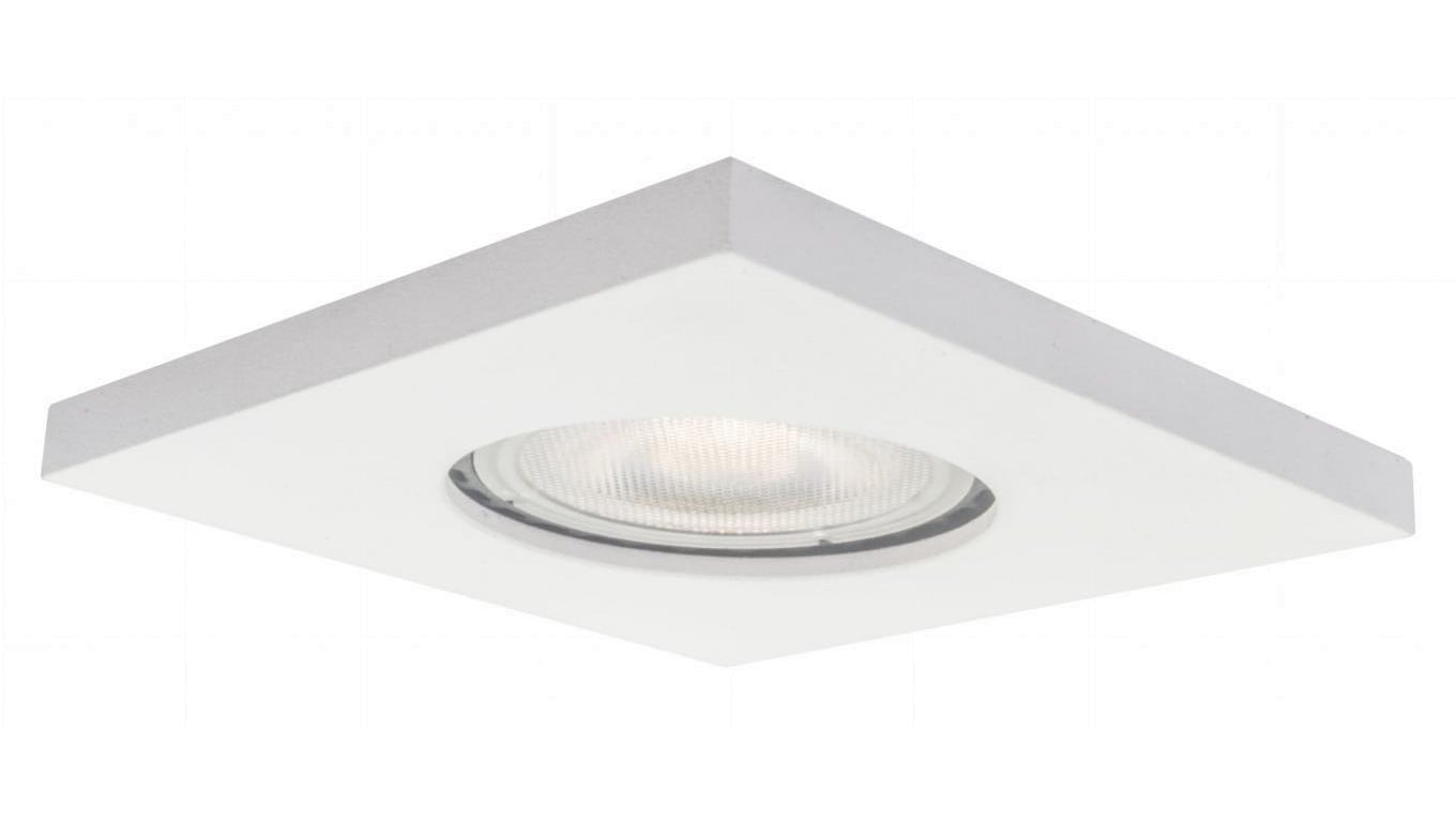 Białe oczko nieruchome LAGOS z IP65 do łazienki, GU10 kwadratowe LP-440/1RS WH square Light Prestige