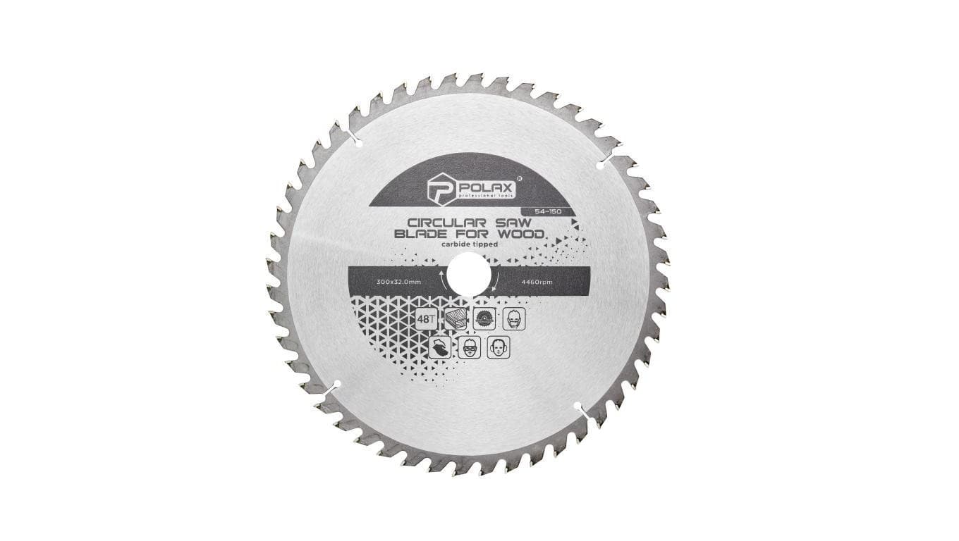 Brzeszczot Polax do drewna z końcówkami węglikowymi 300x32,0/30,0, 48T (54-150)