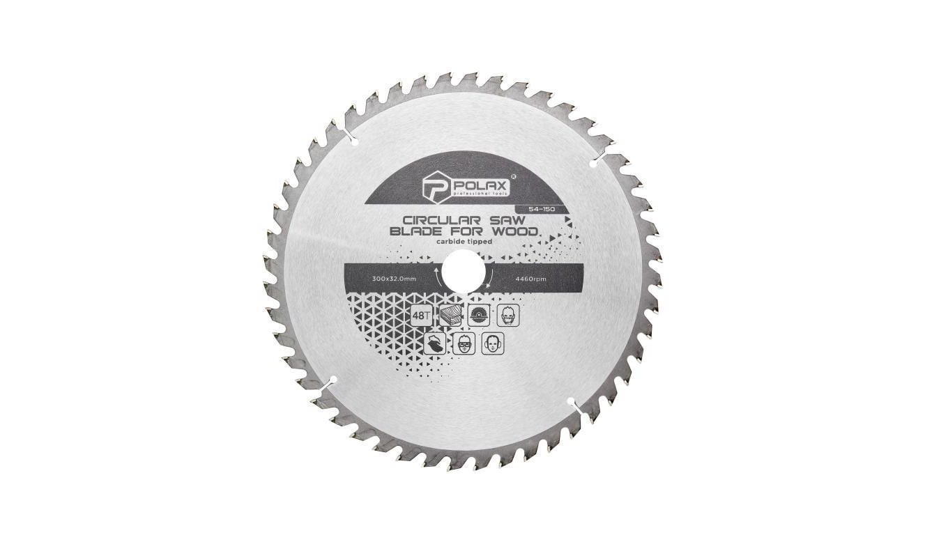 Brzeszczot Polax do drewna z końcówkami węglikowymi 300x32,0/30,0, 48T (54-150)
