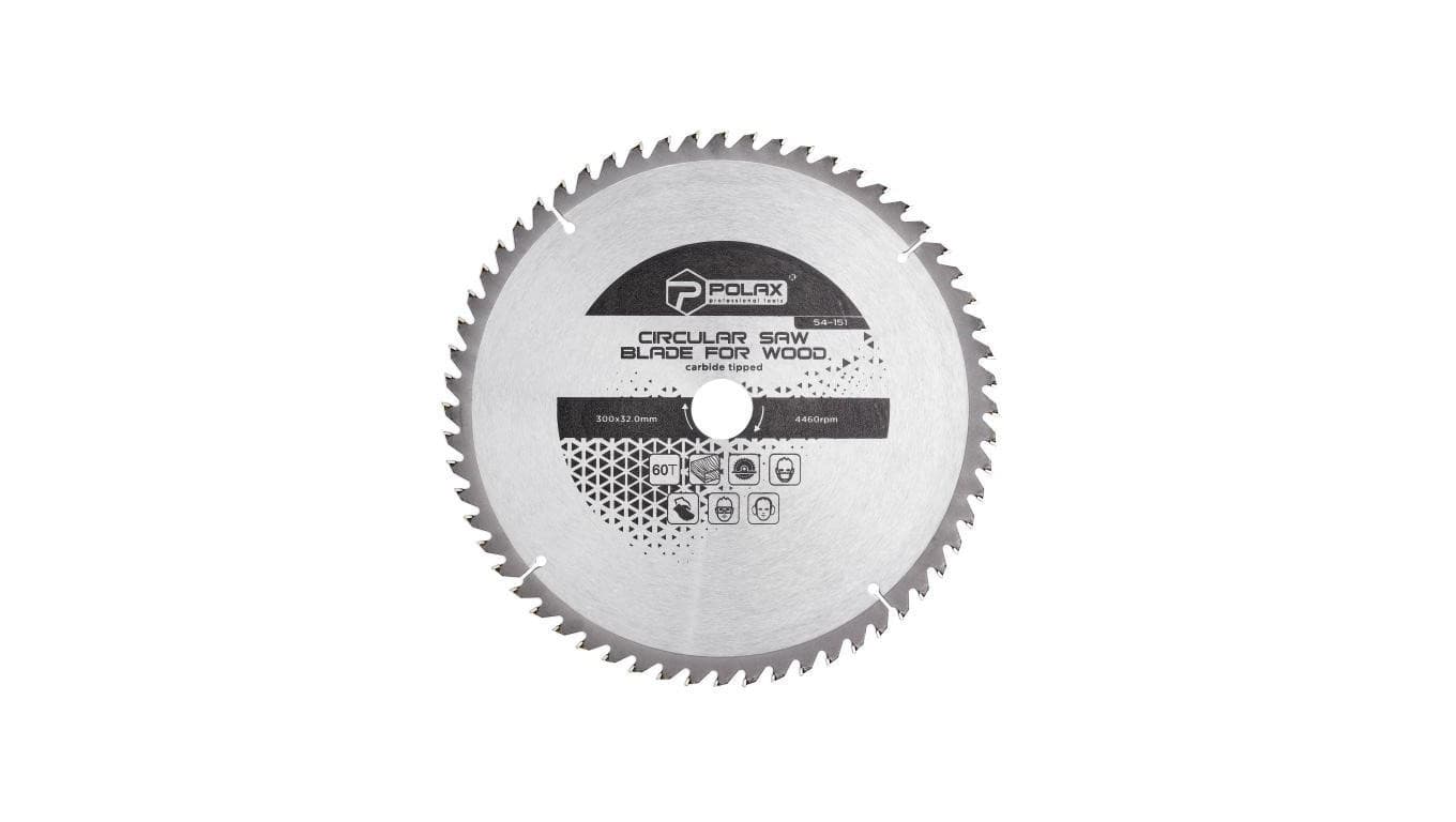 Brzeszczot Polax do drewna z końcówkami węglikowymi 300x32,0/30,0, 60T (54-151)
