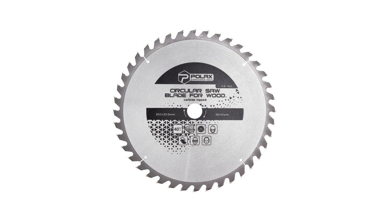 Brzeszczot Polax do drewna z końcówkami węglikowymi 350x32,0/30, 40T (54-152)