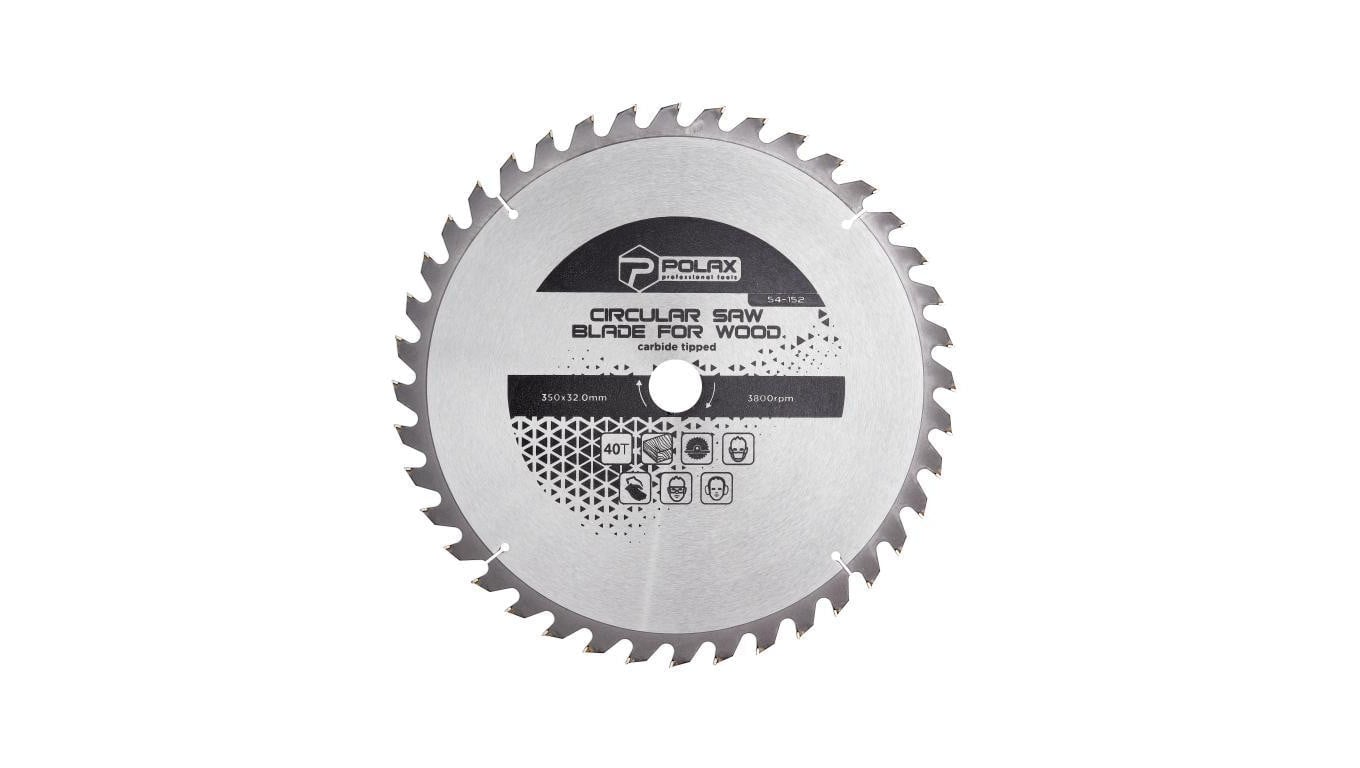 Brzeszczot Polax do drewna z końcówkami węglikowymi 350x32,0/30, 40T (54-152)