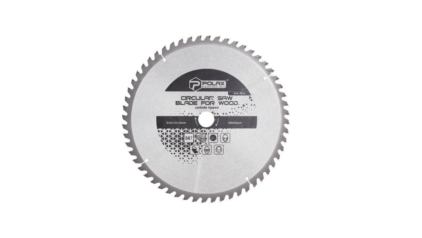 Brzeszczot Polax do drewna z końcówkami węglikowymi 350x32,0/30, 56T (54-153)