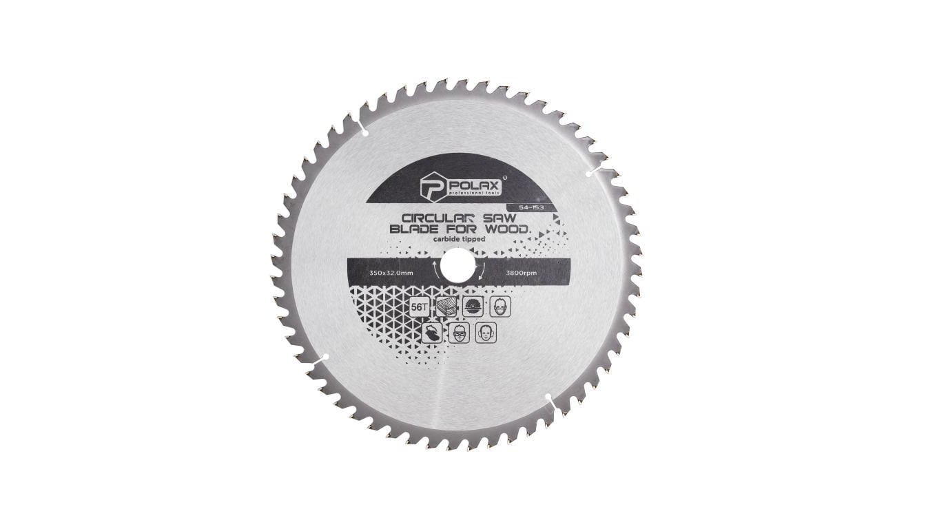 Brzeszczot Polax do drewna z końcówkami węglikowymi 350x32,0/30, 56T (54-153)
