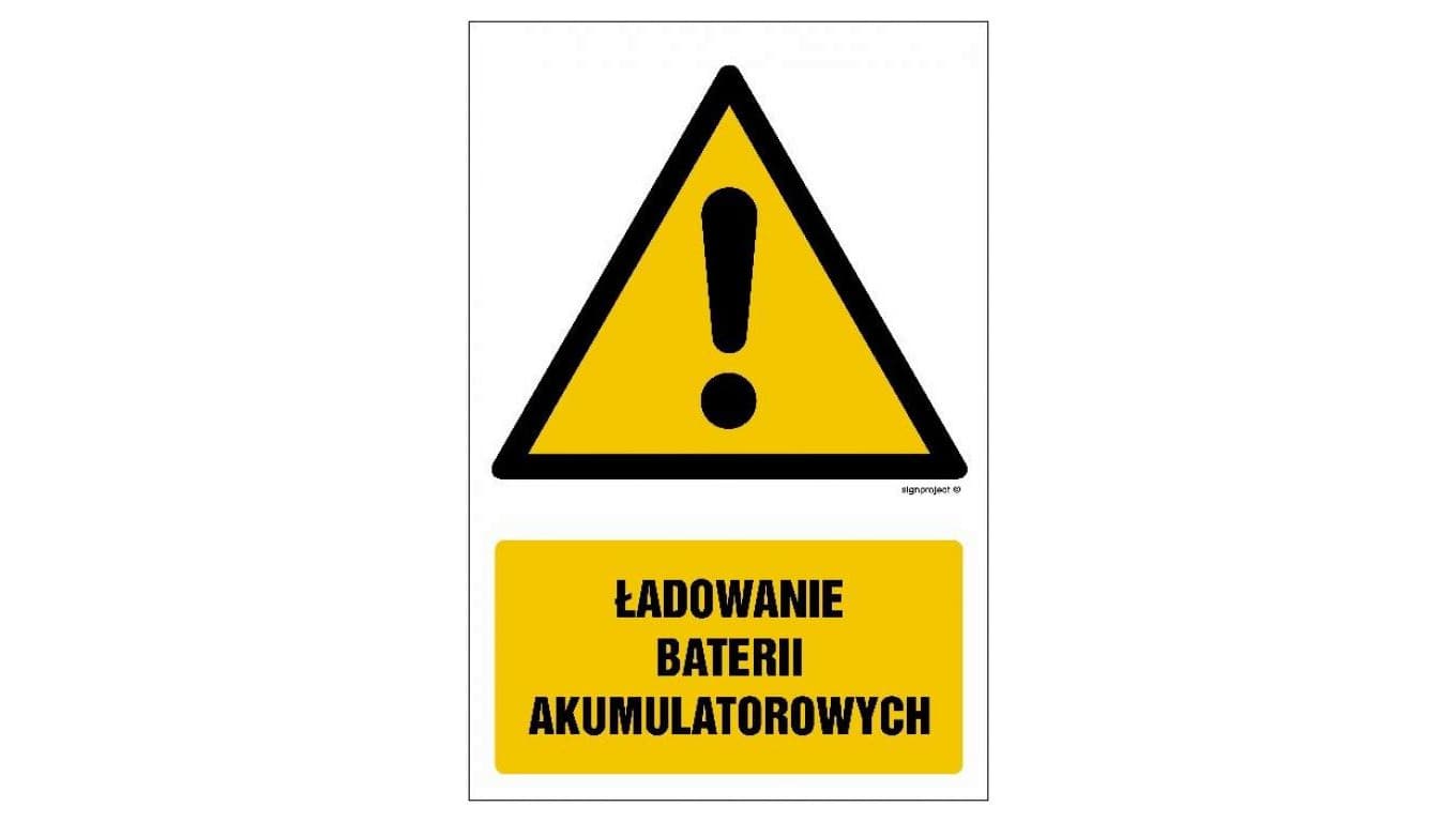ZNAK - GF044 Ładowanie baterii akumulatorowych 70 x 105 cm PN - Płyta 1mm