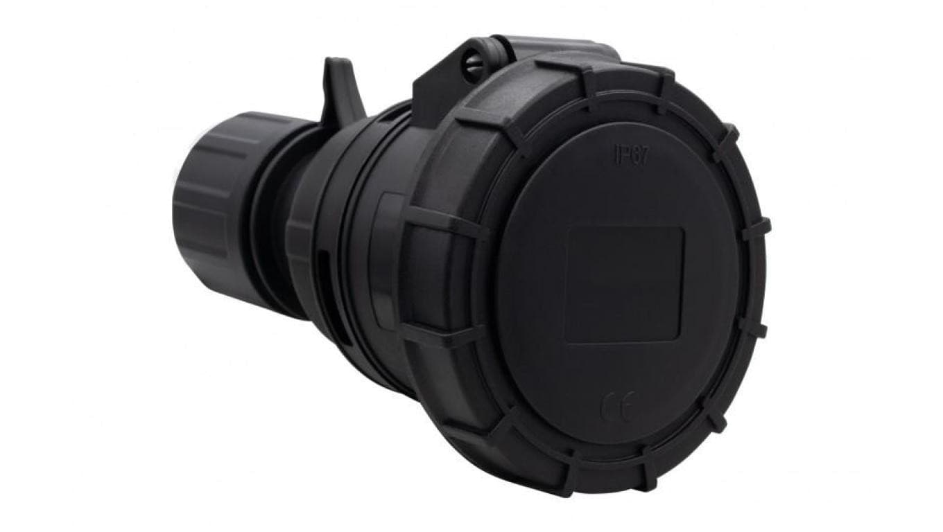 Gniazdo siłowe czarne 32A 5P IP67 estradowe F7.0167