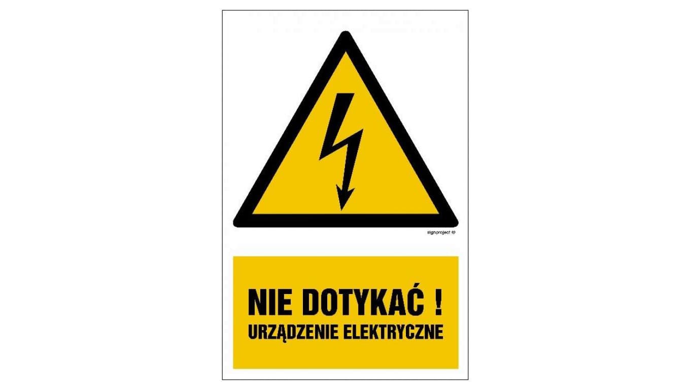 ZNAK - HA001 Nie dotykać! Urządzenie elektryczne 35 x 52,5 cm PN - Płyta 1mm