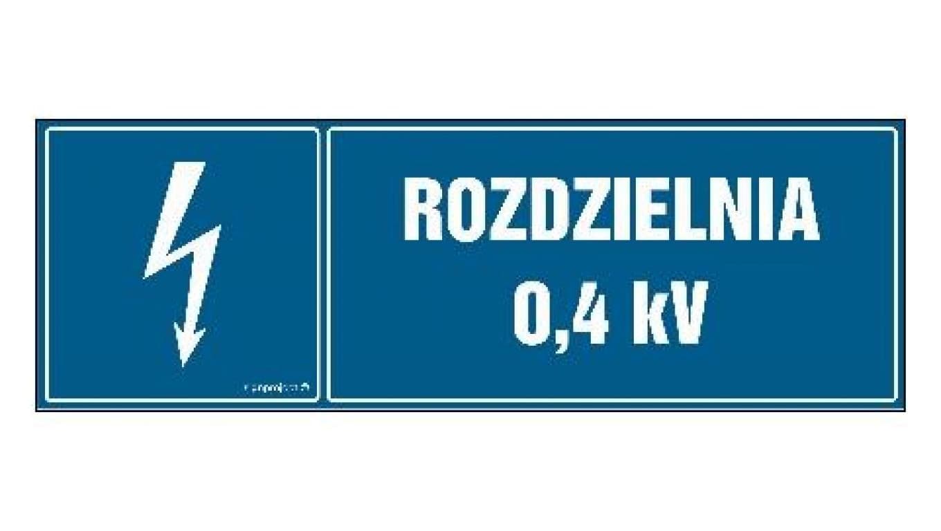 ZNAK - HI006 Rozdzielnia 0.4 kV 15 x 5 cm FN - Folia samoprzylepna