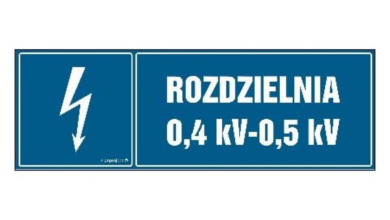 ZNAK - HI007 Rozdzielnia 0.4 kV-0.5 kV 45 x 15 cm FN - Folia samoprzylepna