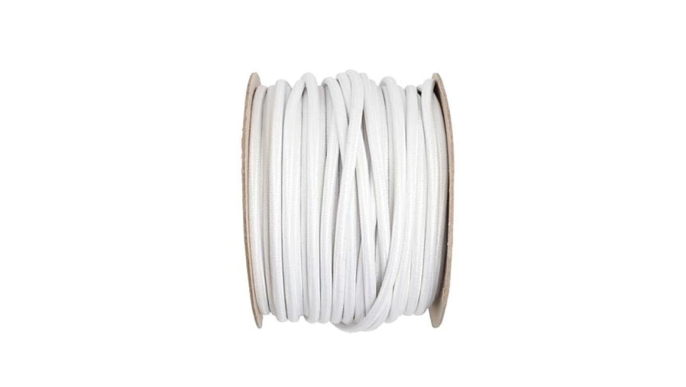 Kabel 2 żyłowy biały 2x0,75mm2 - 1m w oplocie