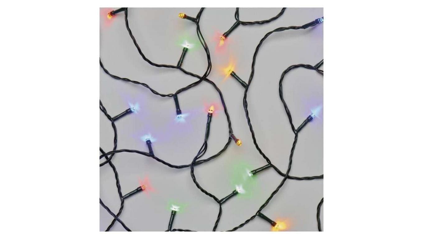 Lampki choinkowe 180LED 18m multikolor, zielony przewód, 8 programów, IP44 D4AM09