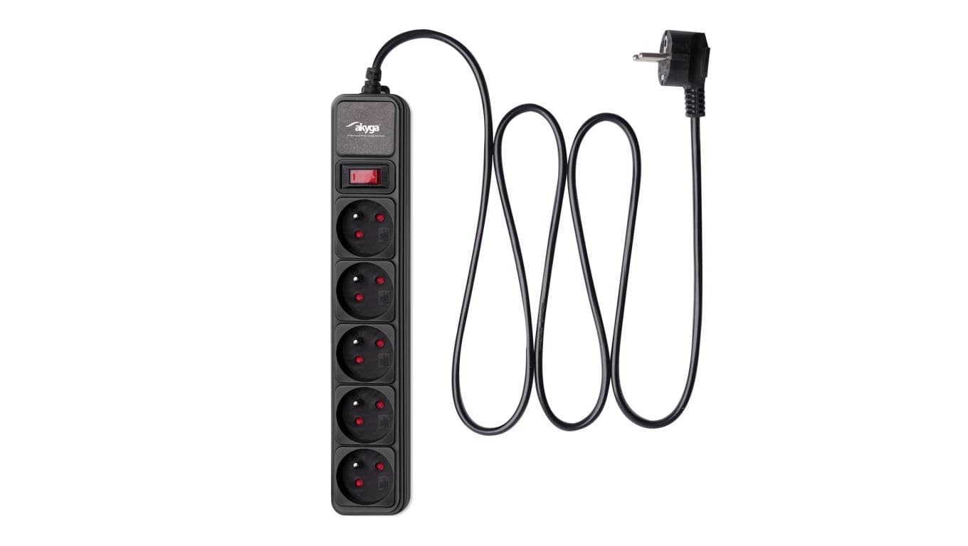 Listwa przeciwprzepięciowa Akyga AK-SP-05A 5 gniazd CEE 7/5 (Typ E) 1.8 m