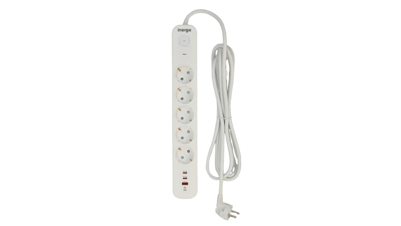 Listwa zasilająca INERGE 5-gniazdowa 2m PSS-0531PD-02-W