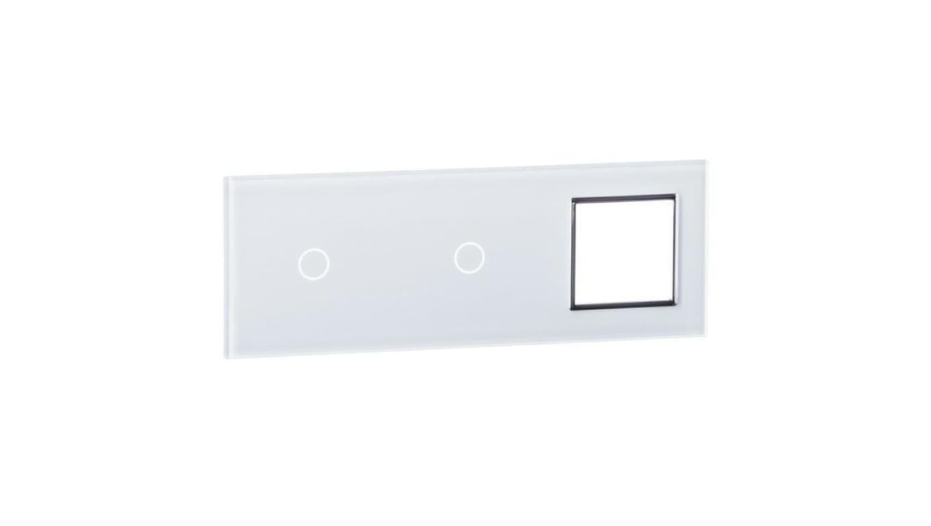 Livolo BIAŁY PANEL SZKLANY 1+1+ MIEJSCE NA GNIAZDO 7011G-61