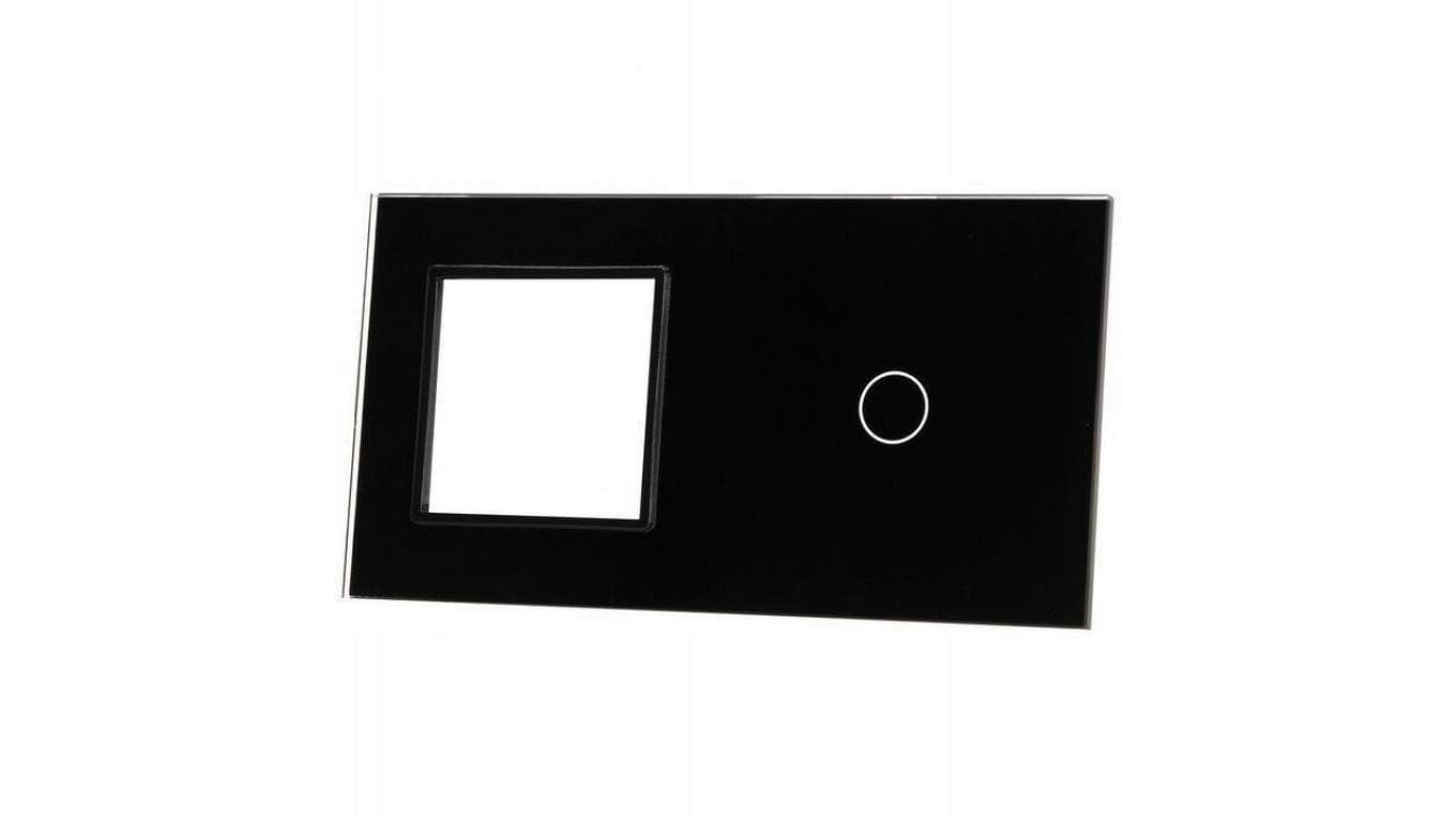 Livolo CZARNY PANEL SZKLANY 1 + MIEJSCE NA GNIAZDO 701G-62