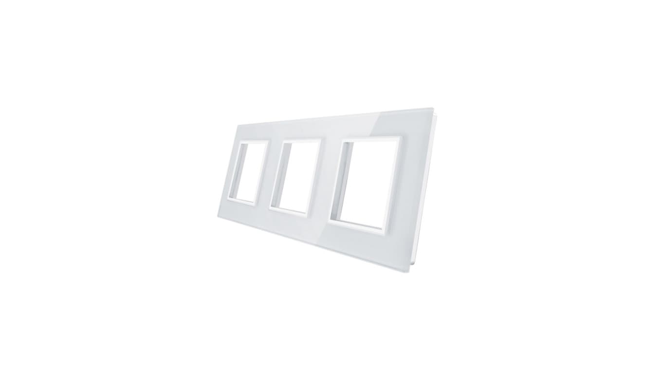 Livolo POTRÓJNA BIAŁA RAMKA SZKLANA 222 x 80mm Livolo-GPF-3-61
