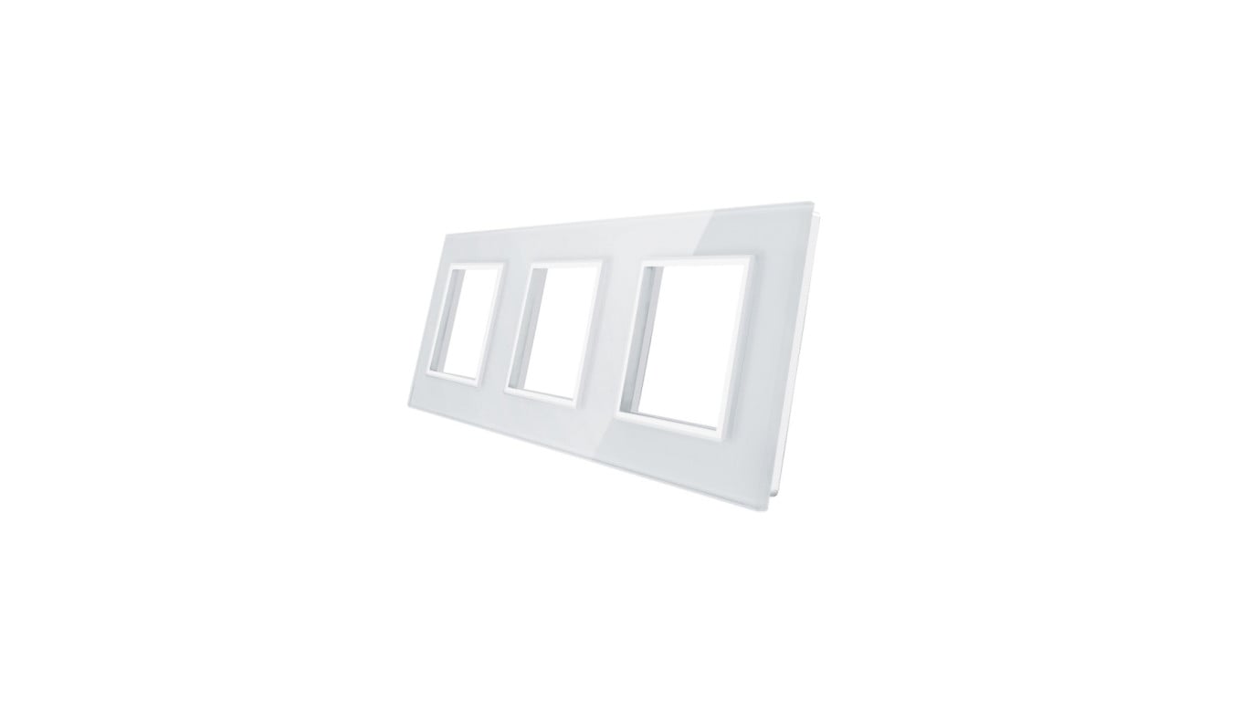 Livolo POTRÓJNA BIAŁA RAMKA SZKLANA 222 x 80mm Livolo-GPF-3-61