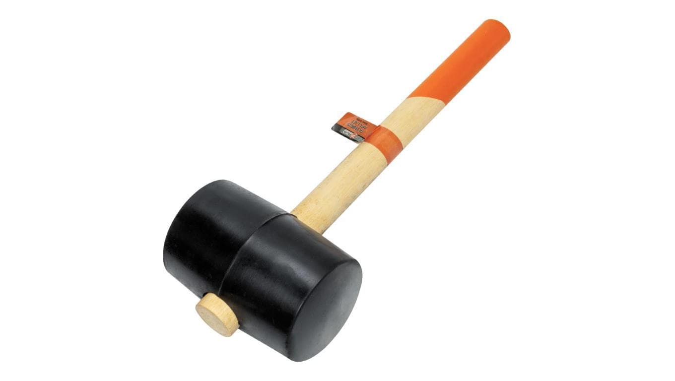 Młotek gumowy Polax z drewnianą rączką 80 mm 1200 g Czarny (39-006)