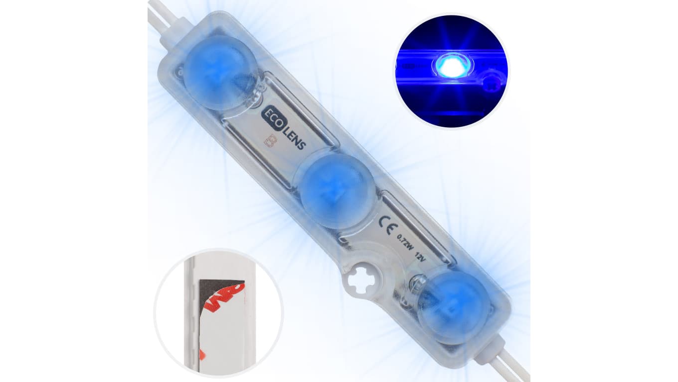 Moduł 3xLED SMD 0,72W niebieski