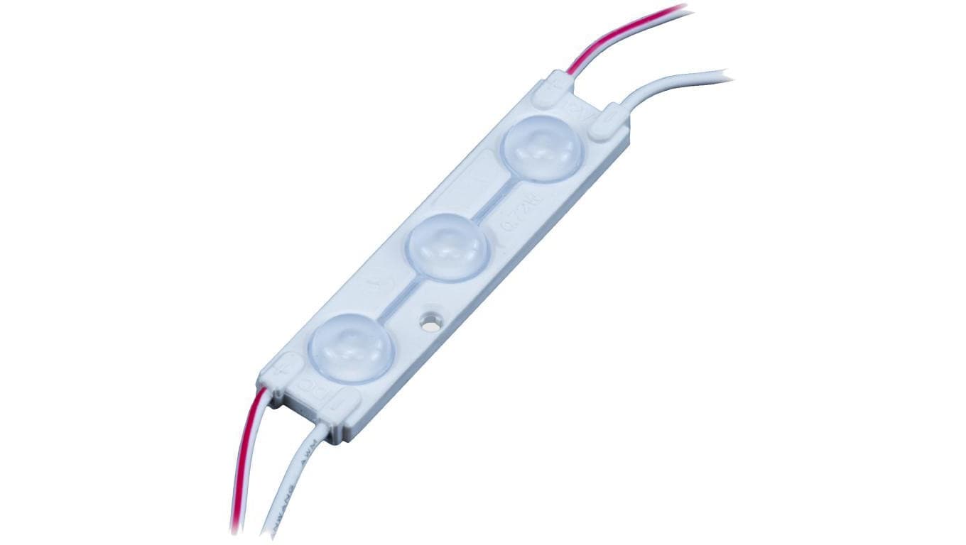 Moduł oświetleniowy 3x LED SMD 0,72W 12V 83lm/W niebieski z taśmą samoprzylepną IP67 MW-MLD-2835-3B-LENS