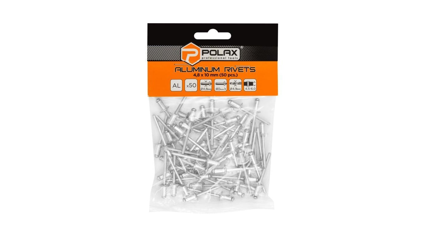 Nity zrywalne aluminiowe 4,8 x 10 mm Polax (37-016)
