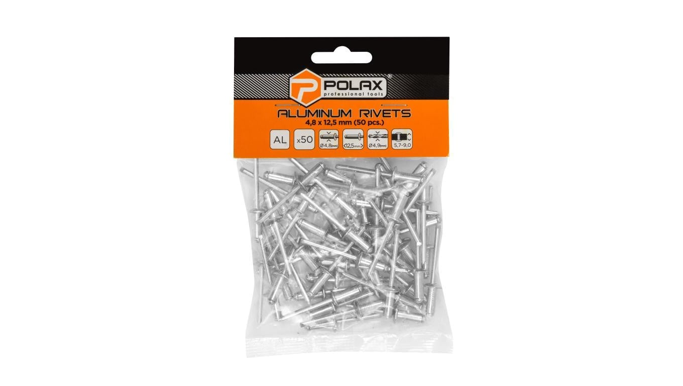 Nity zrywalne aluminiowe 4,8 x 12,5 mm Polax (37-017)