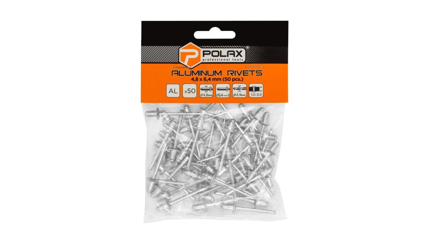 Nity zrywalne aluminiowe 4,8 x 6,4 mm Polax (37-014)