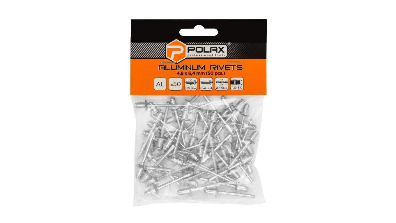 Nity zrywalne aluminiowe 4,8 x 6,4 mm Polax (37-014)
