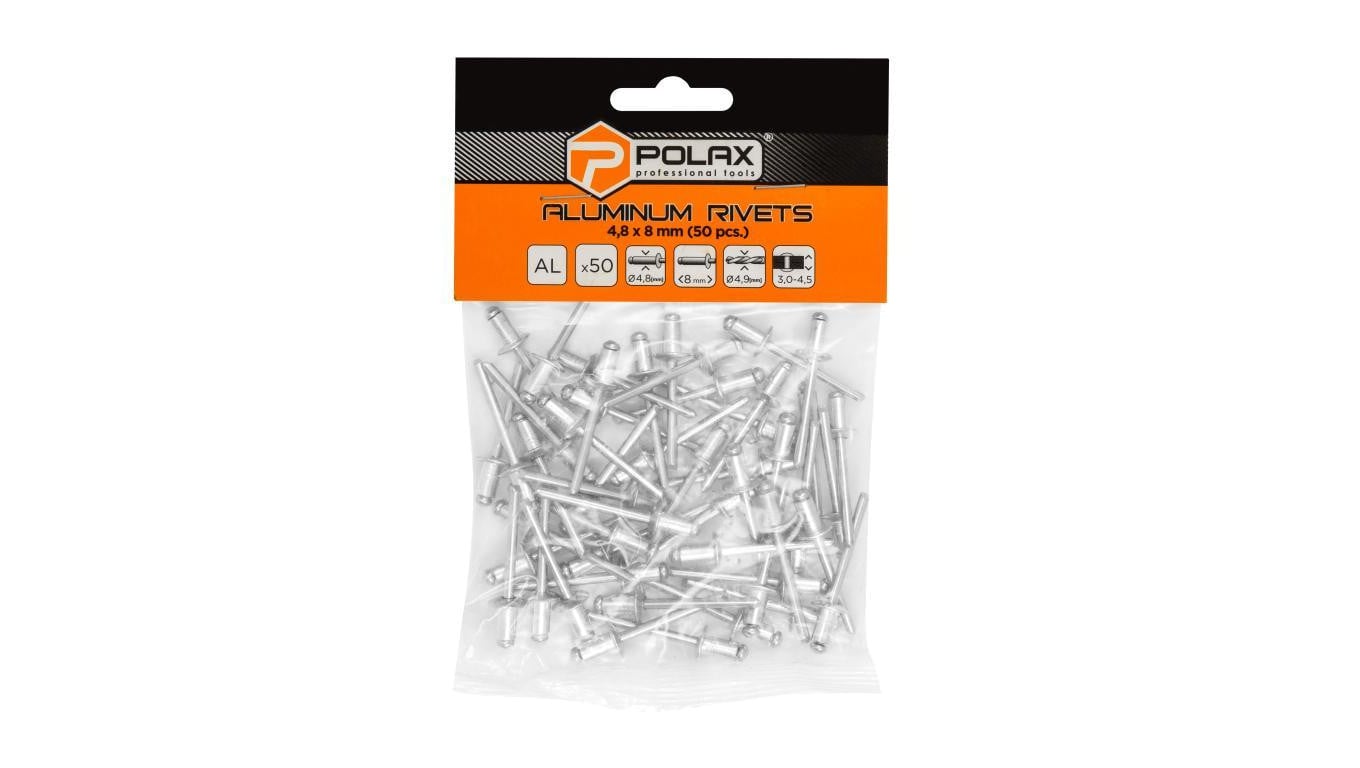 Nity zrywalne aluminiowe 4,8 x 8 mm Polax (37-015)
