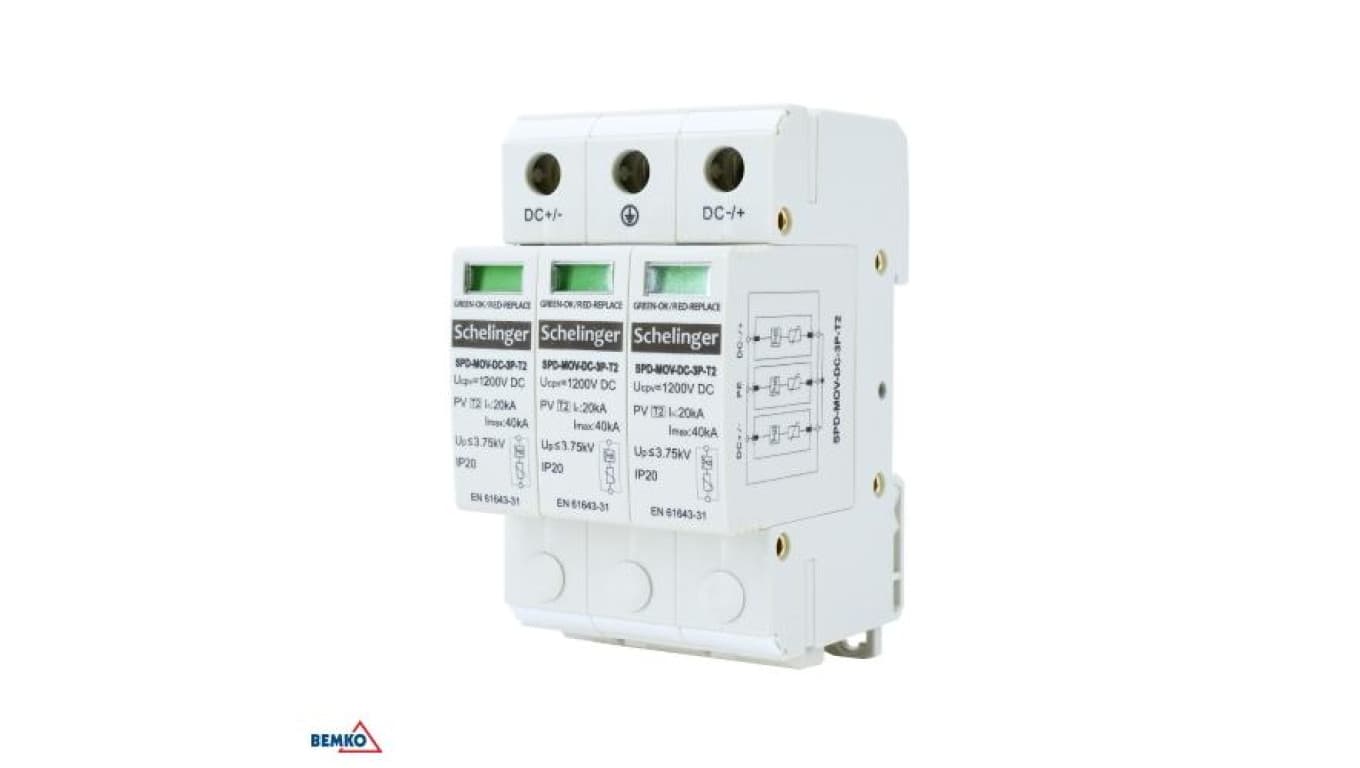 OGRANICZNIK PRZEPIĘĆ 2P DC 1000V KLASY T2 SCHELINGER A53-SPD-MOV-DC-2P-T2