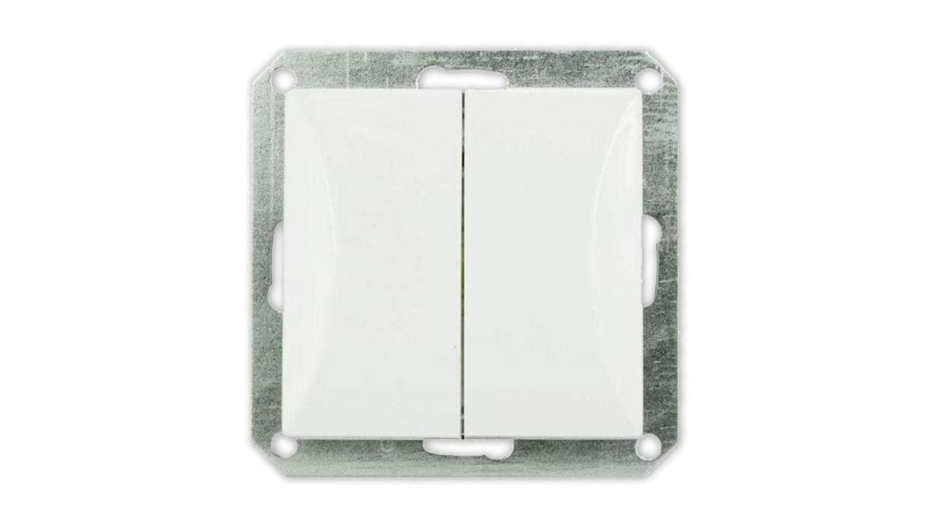 OPAL Wyłącznik łącznik podwójny do ramki biały WP-2/m Op BI