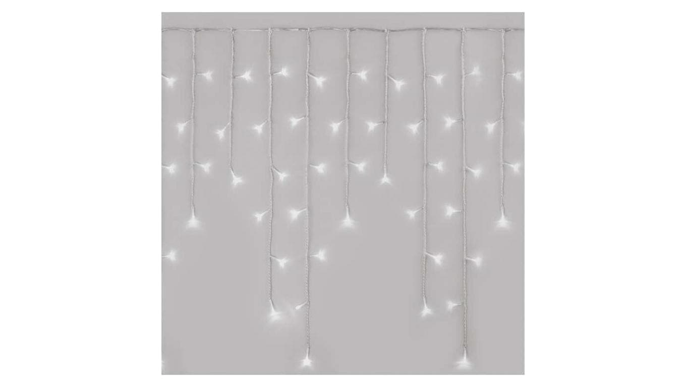 Oświetlenie świątecz. sople 300LED 5m zimna biel, przeź. przew., 8 programów, timer, pilot D4CC02