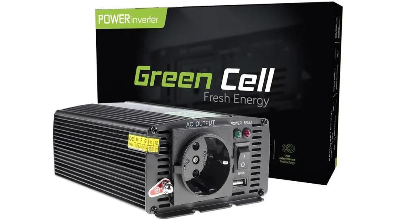 PRZETWORNICA NAPIĘCIA Green Cell 24V -igt/br 230V 300W/600W MODYFIKOWANA SINUSOIDA