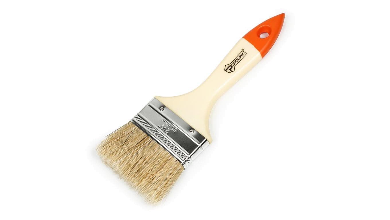 Pędzel płaski Polax 2,5″ typu Standard” włosie mieszane, rękojeść z tworzywa sztucznego (04-005)
