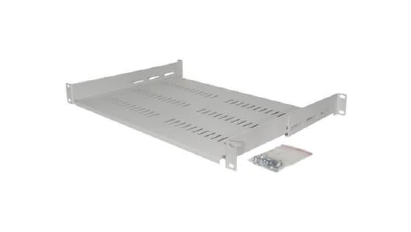 Półka 1U 450mm szara z podporami