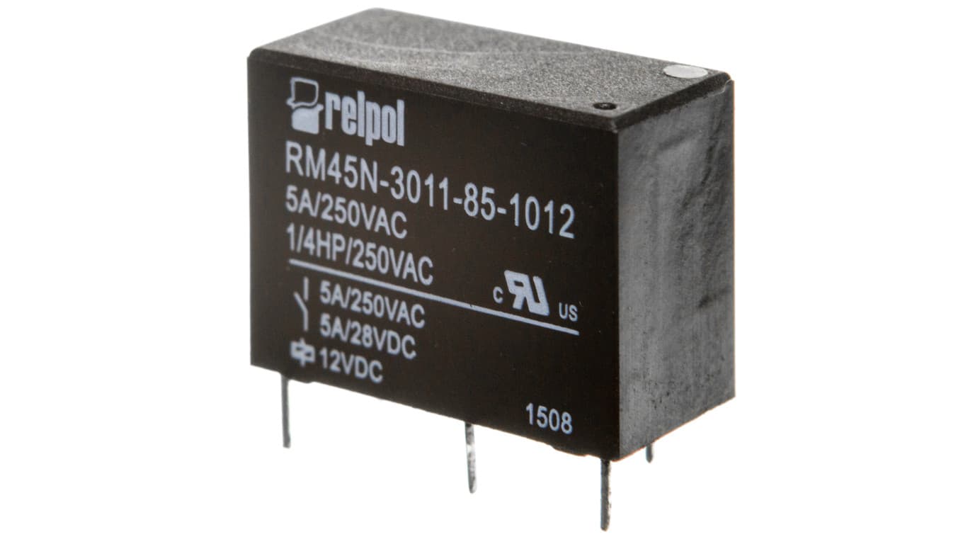 Przekaźniki miniaturowy 1P 5A 12V DC PCB RM45N-3011-85-1012 2614936