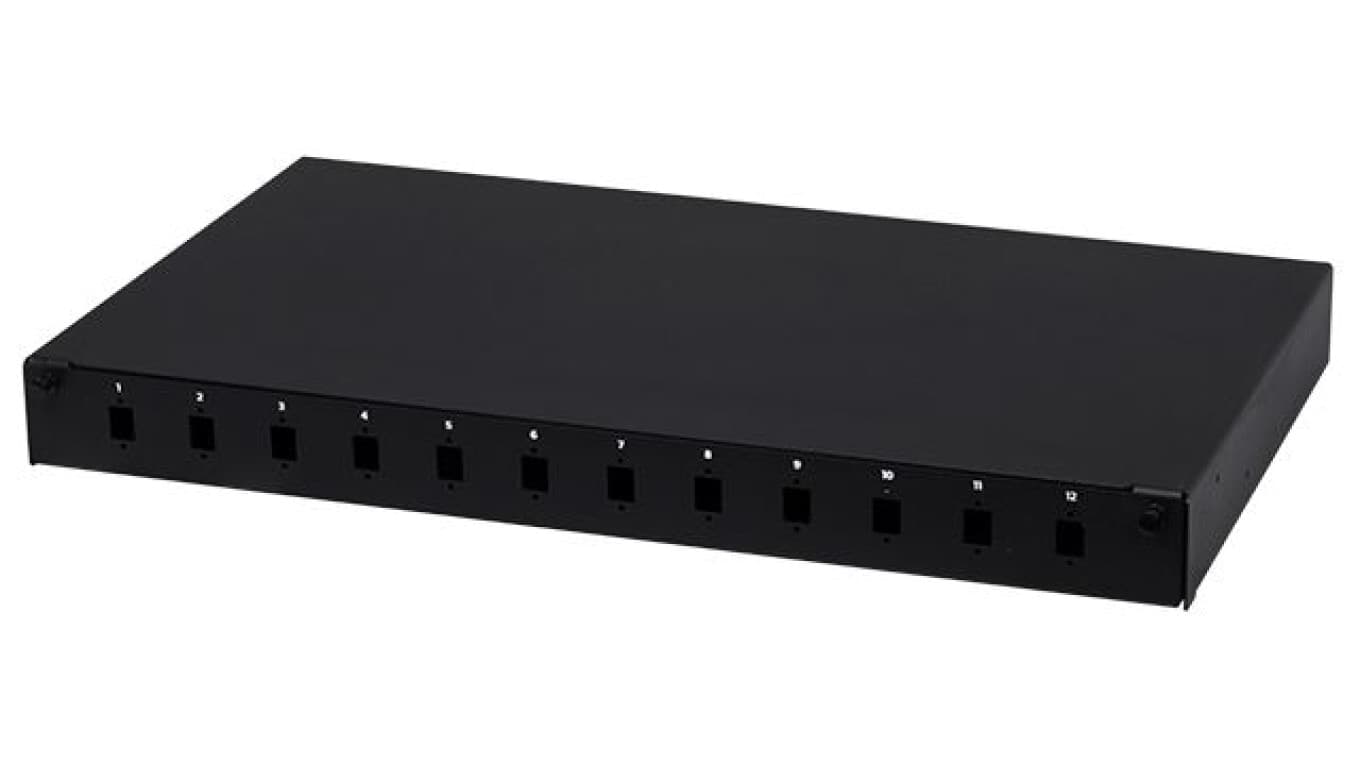Przełącznica światłowodowa FO 12xSC simplex RACK 19 1U wysuwana czarna