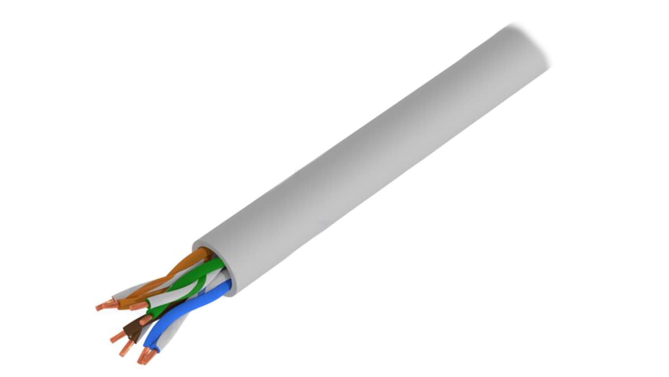 Przewód U/UTP Cat 5e Cu 4x2x26AWG PVC 100m szary