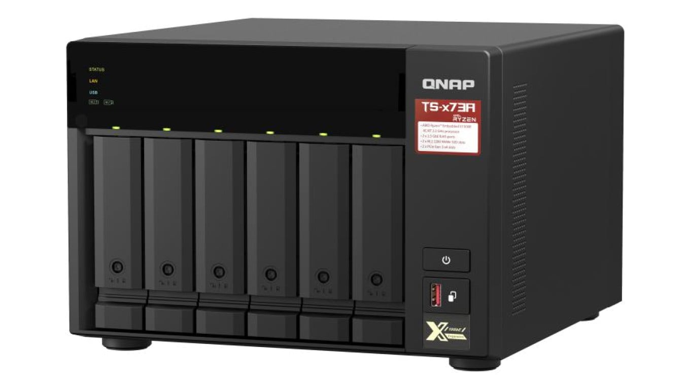 QNAP TS-673A-8G 6-zatokowy serwer NAS, AMD Ryzen, 8GB RAM, 2x 2,5GbE RJ-45, Tower