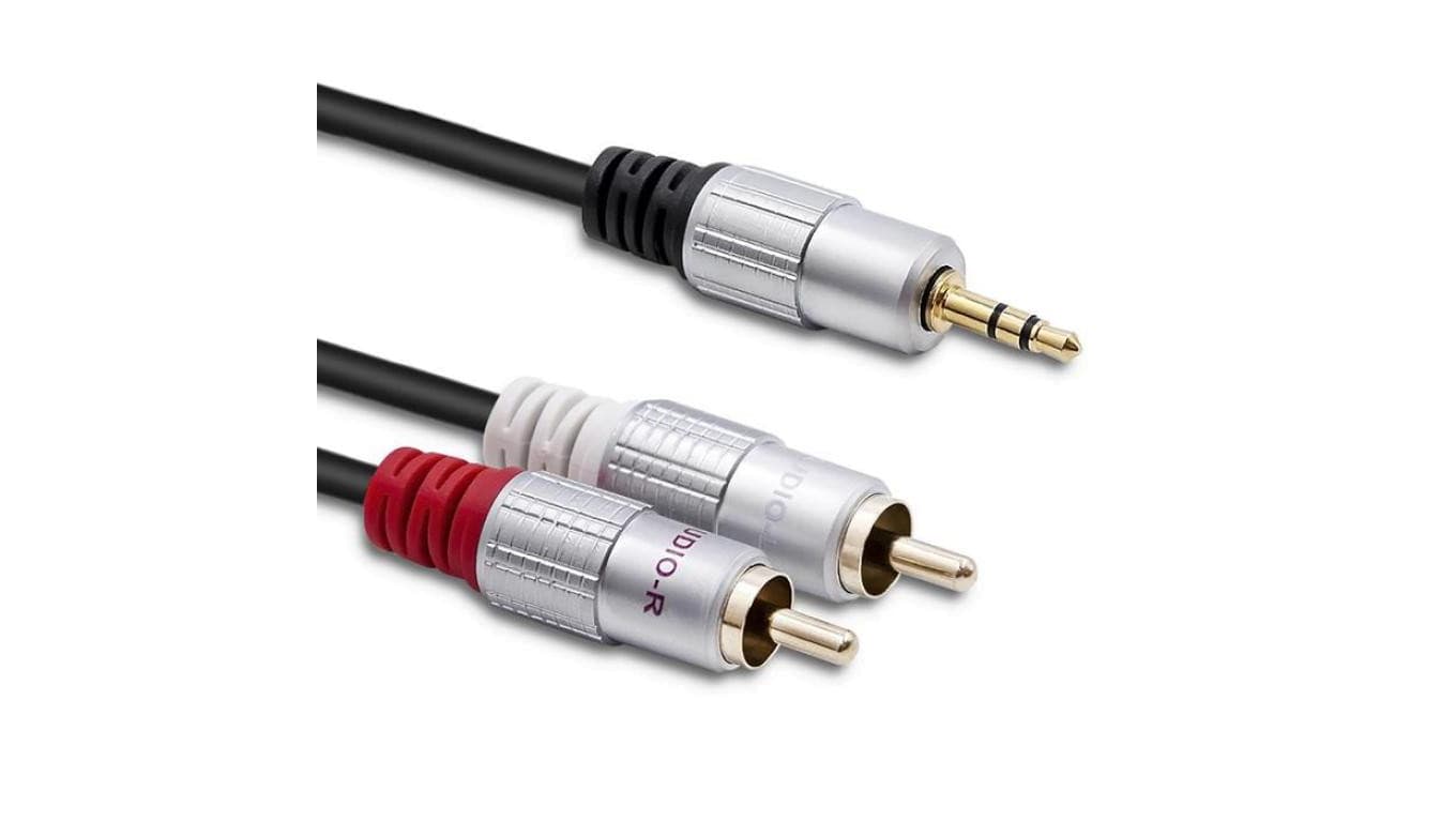 Qoltec Kabel 2x RCA / Mini Jack 3.5mm męski 2m Czarny