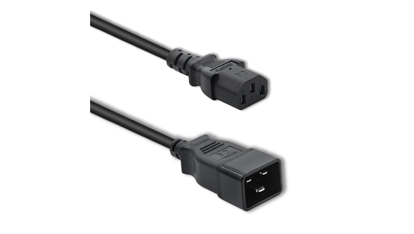 Qoltec Kabel przedłużający zasilający IEC C20/C13 3x1.5mm² 1.2m