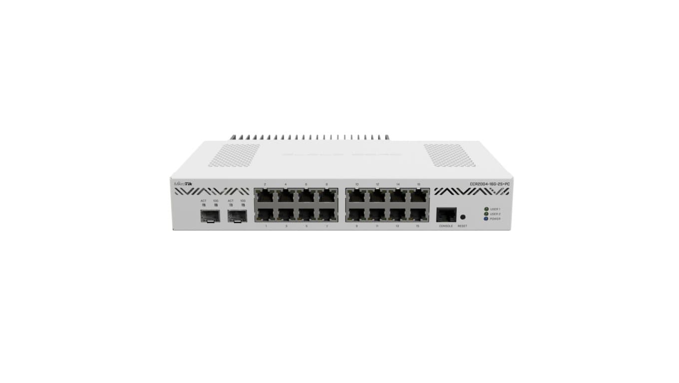 Router 16x RJ45 1000Mb/s, 2x SFP+ MikroTik CCR2004-16G-2S+PC