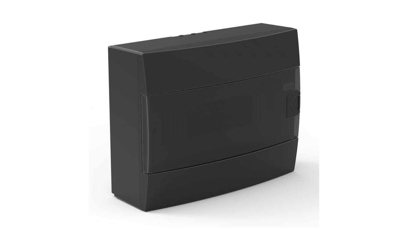 Rozdzielnica natynkowa 12-modułowa 285x223x110mm czarna dymna 600.001.120 HOROZ ELECTRIC
