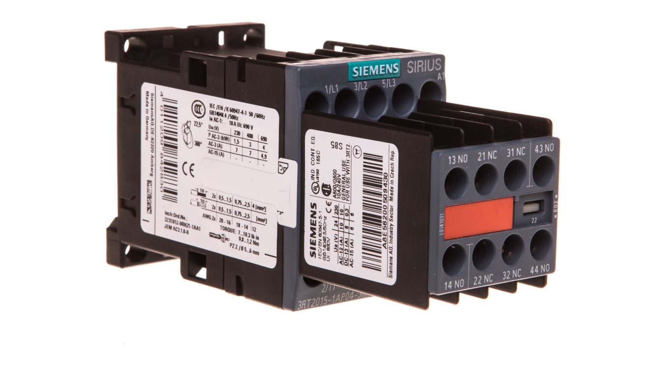 Stycznik mocy 7A 3P 230V AC 2Z 2R S00 3RT2015-1AP04-3MA0