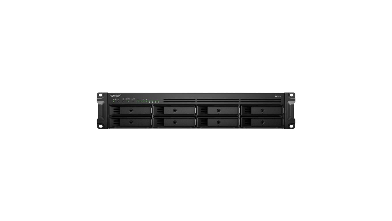 Synology RS1221+ 8-zatokowy serwer NAS, AMD Ryzen, 4GB RAM, 4x 1GbE RJ-45, RACK 2U